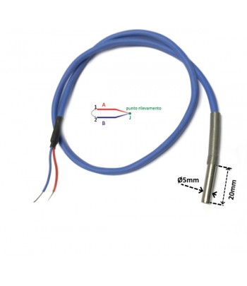 Sonda PT100 A 3 Fili | Con Cavo In Silicione 2m | Per Misura Temperature Fino A 200°C | Made In Germany - Foto 12