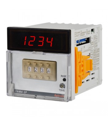 FX4M-1P4 | Contatore e timer, 72x72mm, 4 cifre, LED, 2 relè e 2 uscite NPN, 100-240 Vac. (50/60Hz).