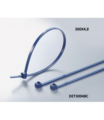 DET30048C | Fascetta rilevabile al metal detector blu lunghezza 300x4,8mm. Confezioni da 100 Pcs.