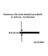 NI.CR.D050/5 | Resistenza a filo tondo Nichel/Cromo.80/20 D. 0,50 mm.- 5,5 Ohm/mtl.Confezione da 5mtl.