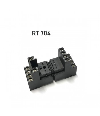 RT704| Zoccolo per  rele\' 4 C/O,  Attacco Din Ral T35/ Pannello, 14 Pin.