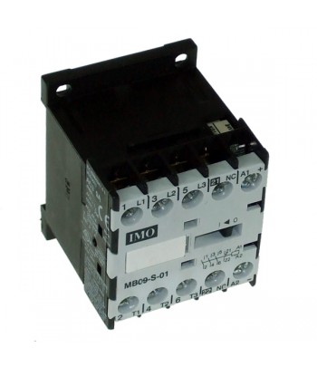 MB09-S-0124 | Mini Contattore 3 poli  NO +  1NC ausiliario, 4kW 9A, AC3, 24VAC 50/60Hz .
