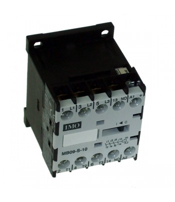 MB09-S-1024 | Mini Contattore 3 poli  NO +  1NO ausiliario, 4kW 9A AC3,  24VAC 50/60Hz.