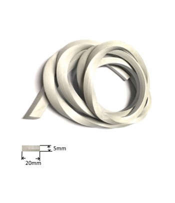SIL05020M | Profilo in silicone espanso bianco per alte temperature Dim.5x20mm.