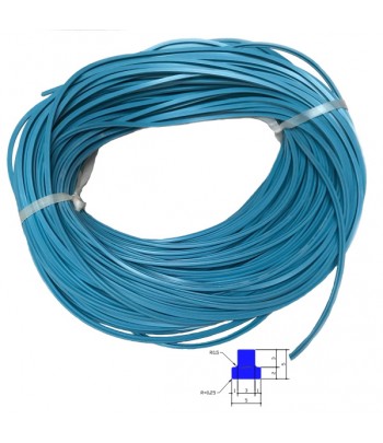SIL70T55-3 | Profilo silicone blu sezione  T 5 X5 X 3 , 70±5 Shore  blu  RAL 5012.