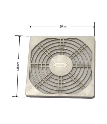 VXF12001WH | Griglia  protezione  in tecnopolimero bianco con filtro 125x125 mm  per  ventilatore 120x120mm.