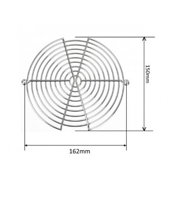 VXM17201 | Griglia protezione metallica cromata  per  ventilatore  172X150mm.