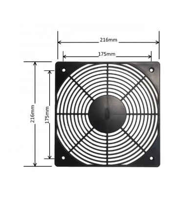 VXP20001BK | Griglia protezione tecnopolimero per ventilatore  216X216mm.