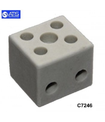 C7246 | Morsetto steatite alte temperature 300°,26x24x20 mm, 20A bipolare Sezione cavo 1- 6mmq
