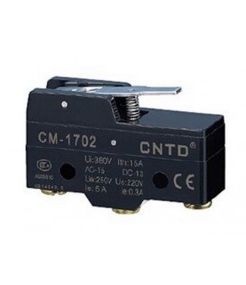 CM-1702 | Micro interruttore switch serie CM, in plastica, leva in acciaio inox, 1NO+NC, 15A 250V, IP20