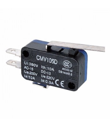 CMV-105-D | Micro interruttore switch serie in plastica, leva in acciaio inox, 1NO+NC, 10A 250V